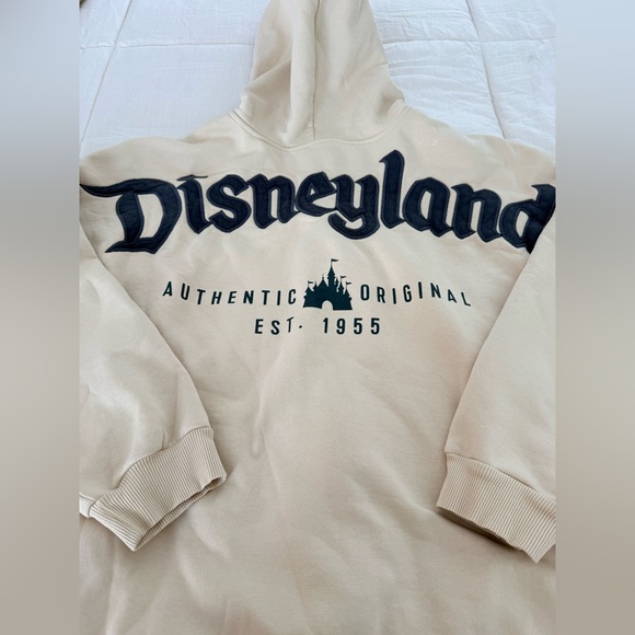 Disney Parks Disneyland Resorts authentic embroidered zip up hoodie beige XL EUC - Picture 2 of 8